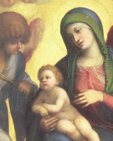 Madonna and Child with Angels c.1510-15 2 Oil Painting by Antonio Allegri da Correggio