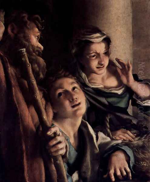 Adoration of the Shepherds (The Night), detail, shepherds Oil Painting by Antonio Allegri da Correggio