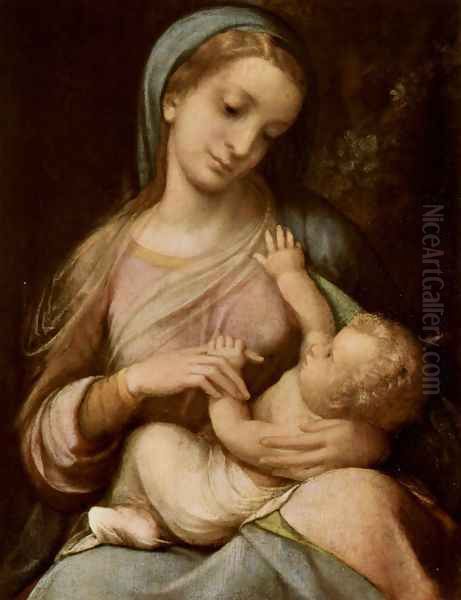 Madonna Campori, scene Madonna Oil Painting by Antonio Allegri da Correggio