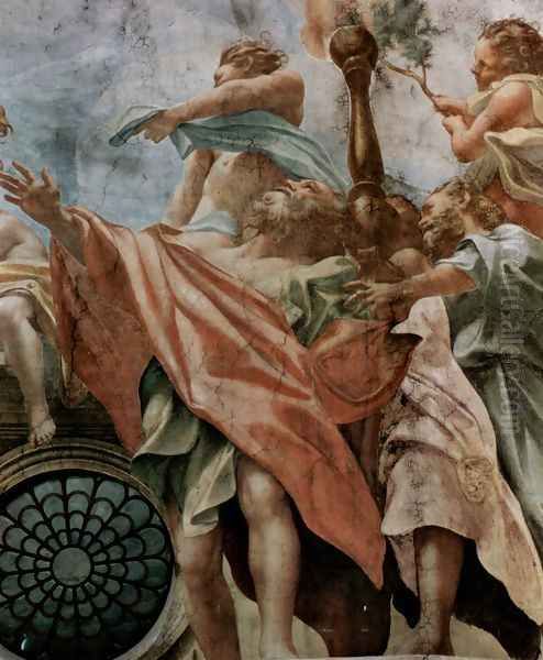 Proclamation, detail, apostles and Epheben Oil Painting by Antonio Allegri da Correggio