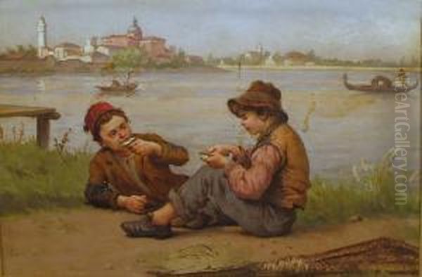 Venezia Con Bimbi Oil Painting by Bartolomeo Giuliano