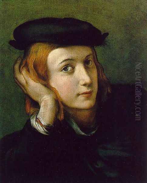 Portrait of a Young Man Oil Painting by Antonio Allegri da Correggio