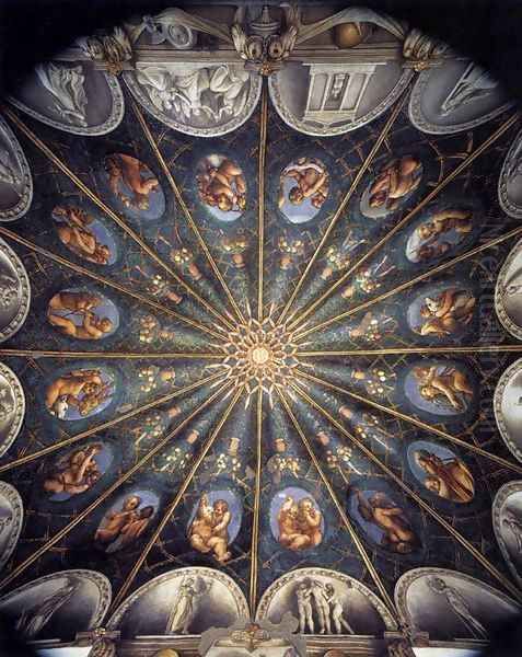 Ceiling of the Camera di San Paolo Oil Painting by Antonio Allegri da Correggio