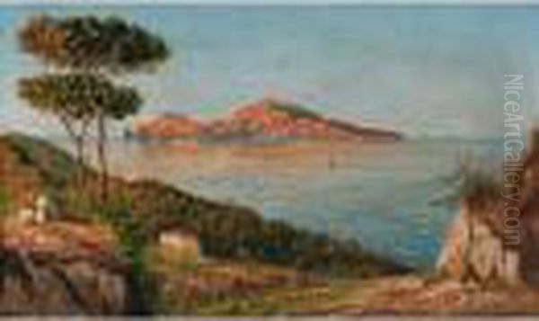 Capri Vista Da Punta Campanella Oil Painting by Guglielmo Giusti