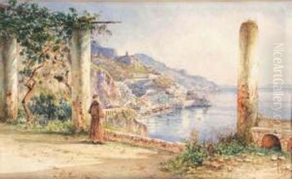 Convento Dei Cappuccini Ad Amalfi Oil Painting by Guglielmo Giusti