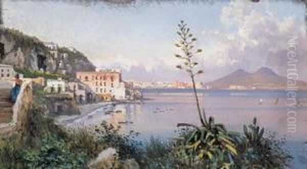 Veduta Del Golfo Di Napoli Oil Painting by Guglielmo Giusti