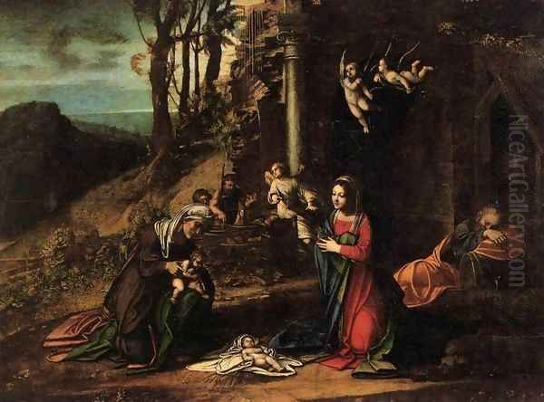 Nativity Oil Painting by Antonio Allegri da Correggio