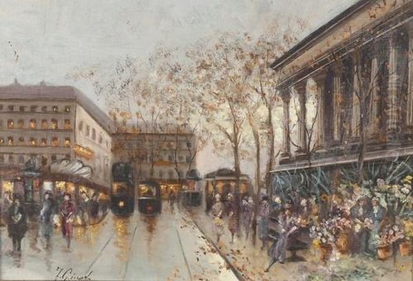 Strassenszene In Paris. Oil Painting by Fausto Giusto