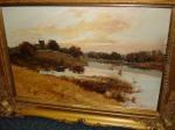 River Scene Oil Painting by John Hamilton Glass