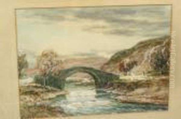 An Old Roman Bridge, Pitlochry, Perthshire Oil Painting by John Hamilton Glass