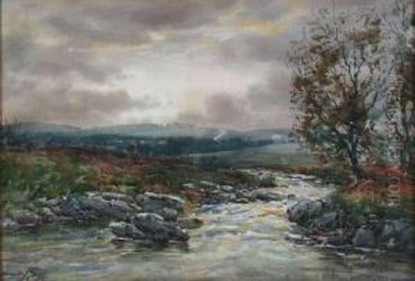 A Highland Spate Oil Painting by John Hamilton Glass