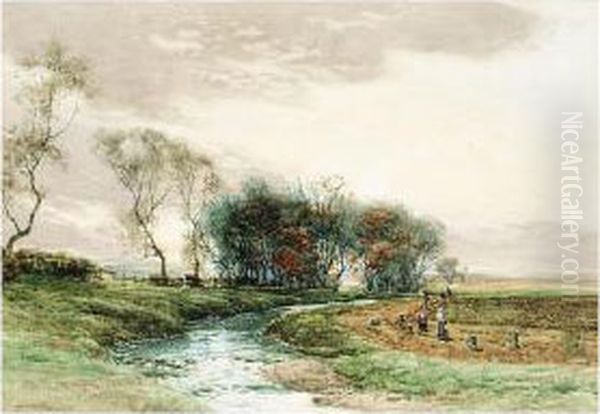 Potato Pickers In A Landscape Oil Painting by John Hamilton Glass