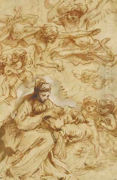 The Nativity Oil Painting by Giovanni Benedetto Castiglione