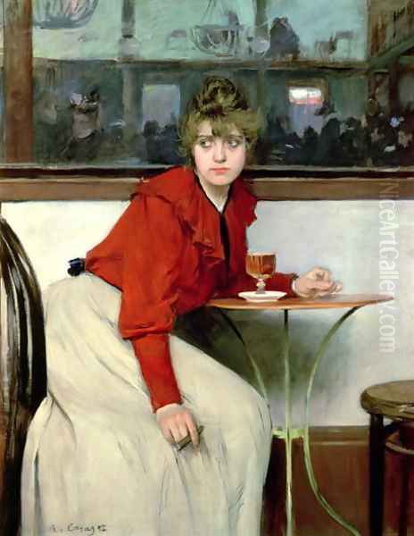 Chica in a Bar, 1892 Oil Painting by Ramon Casas