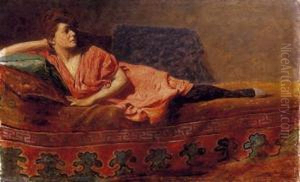 Lady On The Sofa Oil Painting by Armin Glatter