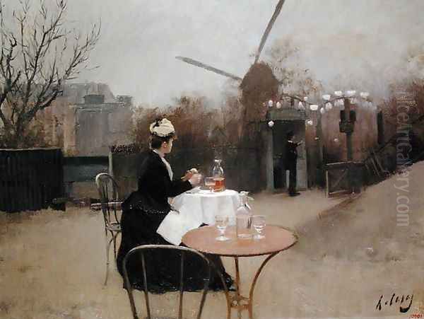 Eating Al Fresco Oil Painting by Ramon Casas