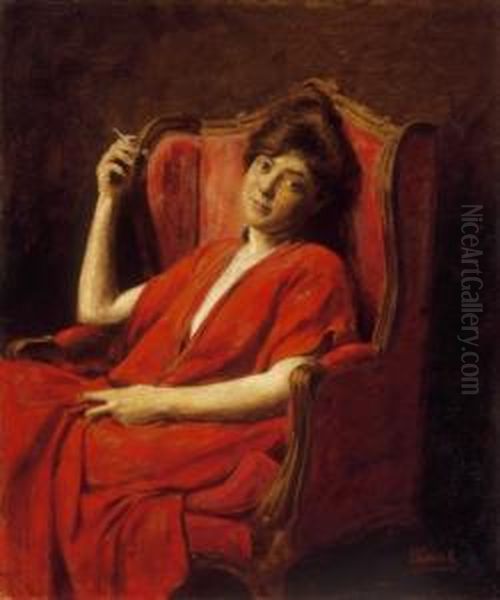 In Armchair Oil Painting by Armin Glatter