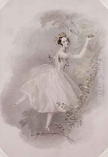 Marie Taglioni (1804-84) as the Sylph in 'La Sylphide', c.1832 Oil Painting by Alfred-Edward Chalon