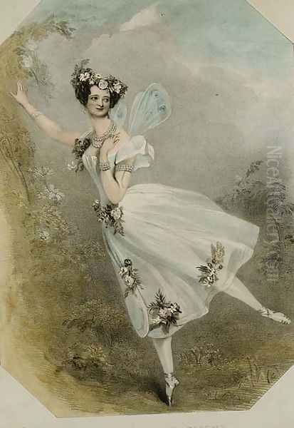 Marie Taglioni (1804-84) in 'Flore et Zephire', c.1830 Oil Painting by Alfred-Edward Chalon