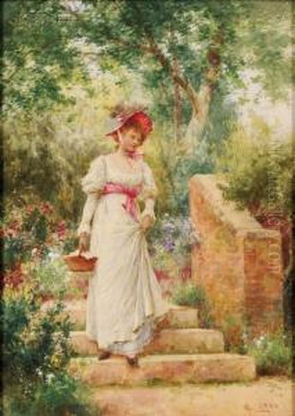 Summertime Oil Painting by Alfred I Glendening