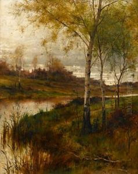 Autumn Oil Painting by Alfred I Glendening