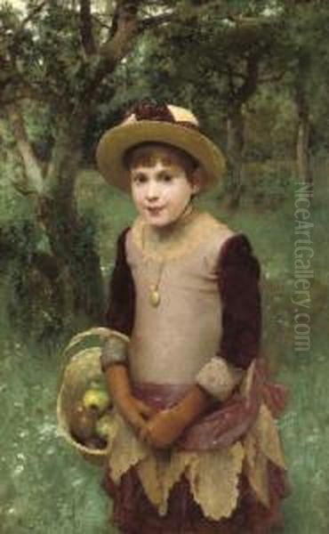 The Apple Picker Oil Painting by Alfred I Glendening