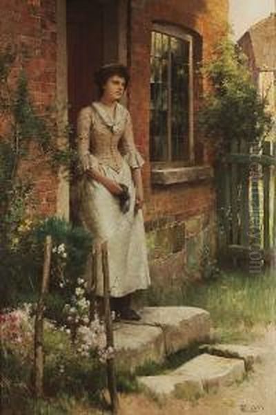 Expectation Oil Painting by Alfred I Glendening