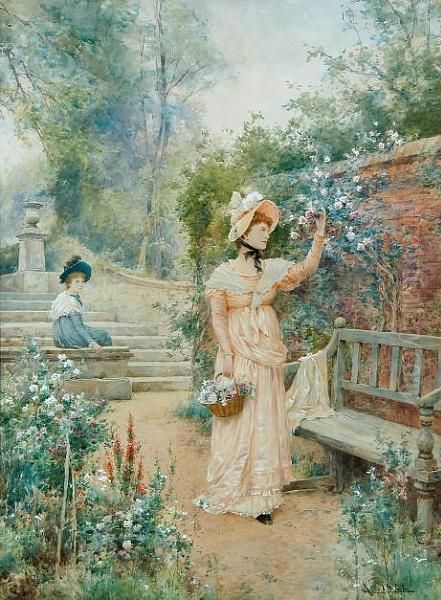 Sweet The Rose Oil Painting by Alfred I Glendening