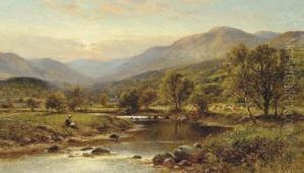 View Of Festiniog, North Wales Oil Painting by Alfred I Glendening