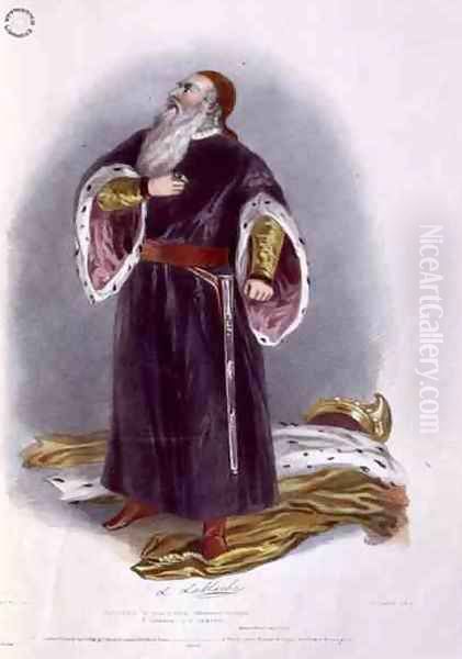 Luigi Lablache (1794-1858) as Faliero in Marino Faliero, from 'Recollections of the Italian Opera', 1836 Oil Painting by Alfred-Edward Chalon