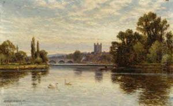 Henley On The Thames Oil Painting by Alfred I Glendening