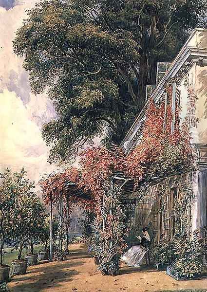 Garden Front of Mr. Robert Vernon's House at Twickenham Oil Painting by John James Chalon