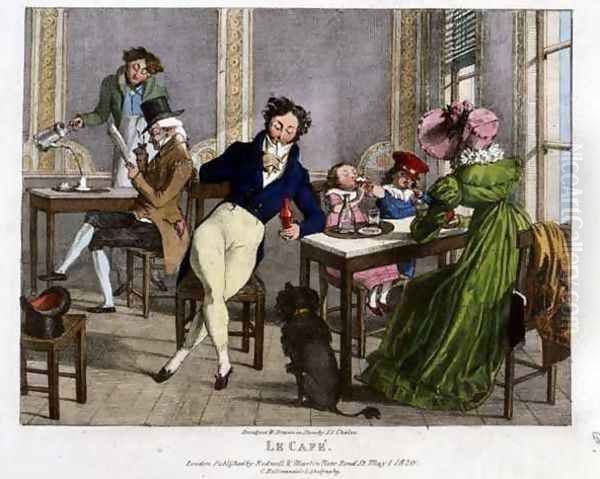 Le Cafe, 1820 Oil Painting by John James Chalon