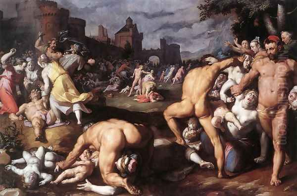 Massacre of the Innocents 1590 Oil Painting by Cornelis Cornelisz Van Haarlem