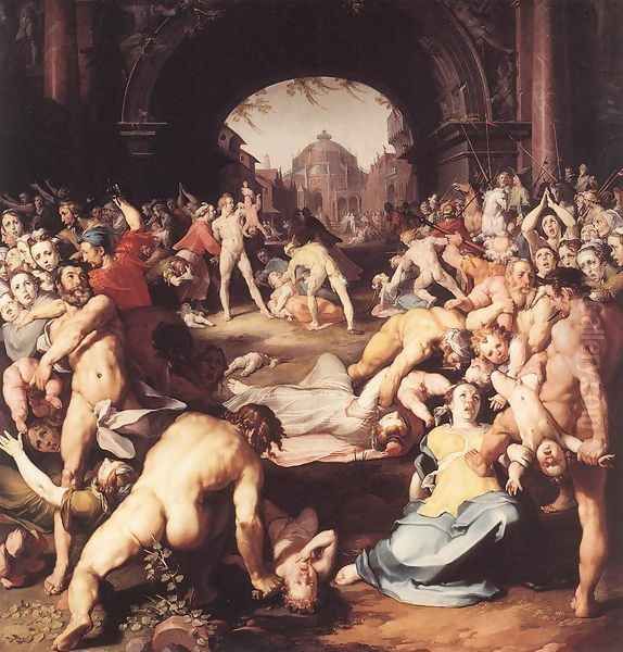 Massacre of the Innocents 1591 Oil Painting by Cornelis Cornelisz Van Haarlem