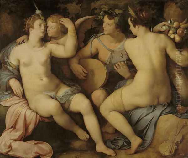 Venus, Bacchus and Ceres, 1614 Oil Painting by Cornelis Cornelisz Van Haarlem