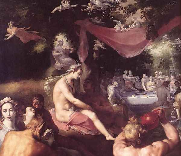 The Wedding of Peleus and Thetis (detail 3) 1593 Oil Painting by Cornelis Cornelisz Van Haarlem