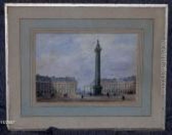 Sans Titre [place Vendome A Paris] Oil Painting by Gaspard Gobaut