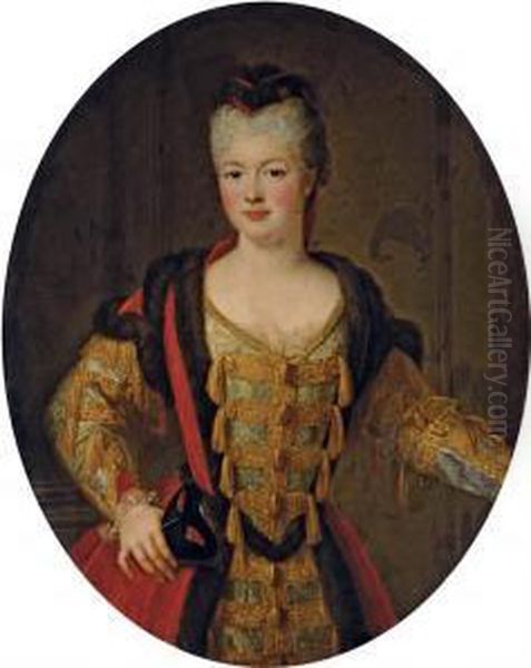 Portrait De Louise-adelaide De Bourbon-conti Oil Painting by Pierre Gobert