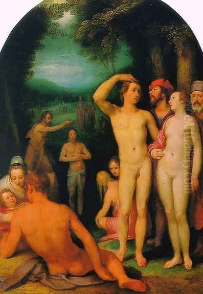 The Baptism of Christ Oil Painting by Cornelis Cornelisz Van Haarlem