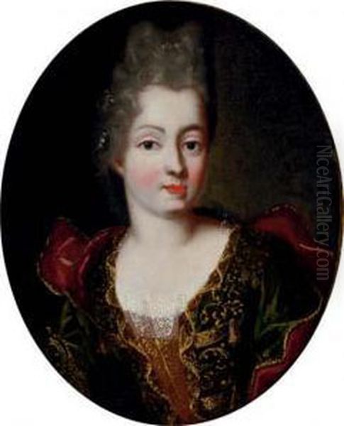 Portrait Of A Noblewoman, Half-length; And A Companion Portrait Of A Noblewoman Oil Painting by Pierre Gobert