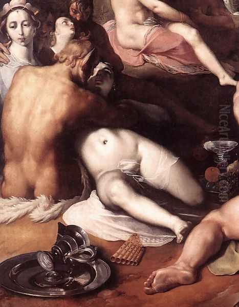 The Wedding of Peleus and Thetis (detail 2) 1593 Oil Painting by Cornelis Cornelisz Van Haarlem