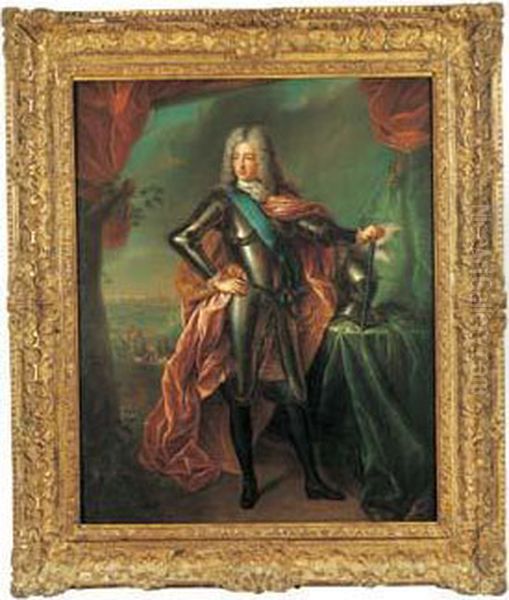 Portrait En Pied De Louis-henri 
De Bourbon, Prince De Conde, Duc De Bourbon, (1692-1740) Chef Du Conseil
 De Regence (1715-1726) Oil Painting by Pierre Gobert