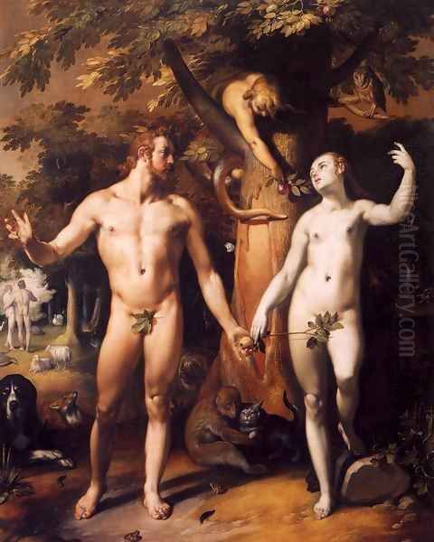 The Fall of Man Oil Painting by Cornelis Cornelisz Van Haarlem