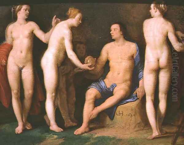 The Judgement of Paris, 1624 Oil Painting by Cornelis Cornelisz Van Haarlem