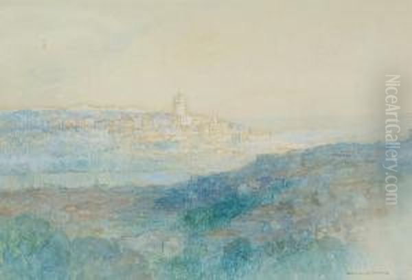 Galata From The Aqueduct Of Valens Oil Painting by Warwick Goble