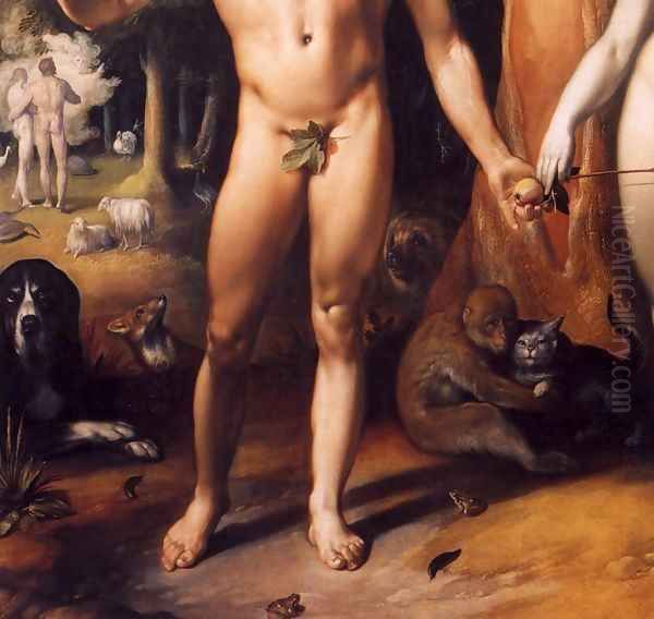 The Fall of Man (detail) Oil Painting by Cornelis Cornelisz Van Haarlem