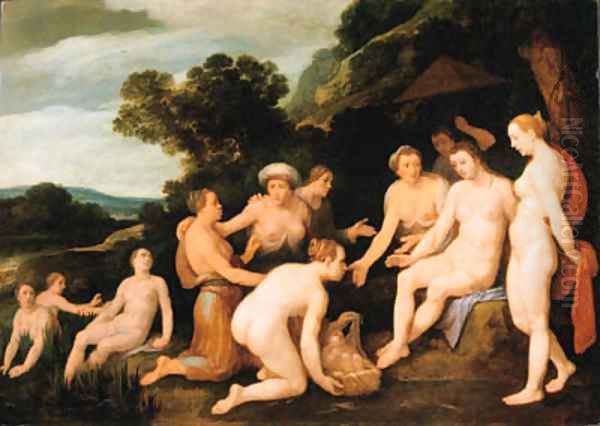 The Finding of Moses Oil Painting by Cornelis Cornelisz Van Haarlem