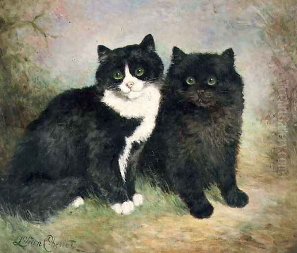 A Pair of Pussy Cats Oil Painting by Lilian Cheviot