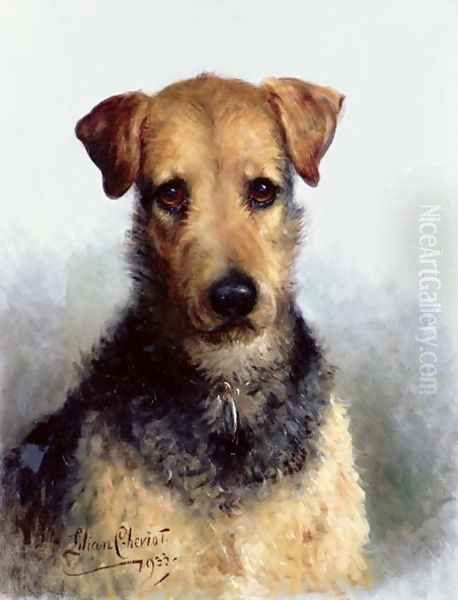 Wire Fox Terrier, 1933 Oil Painting by Lilian Cheviot